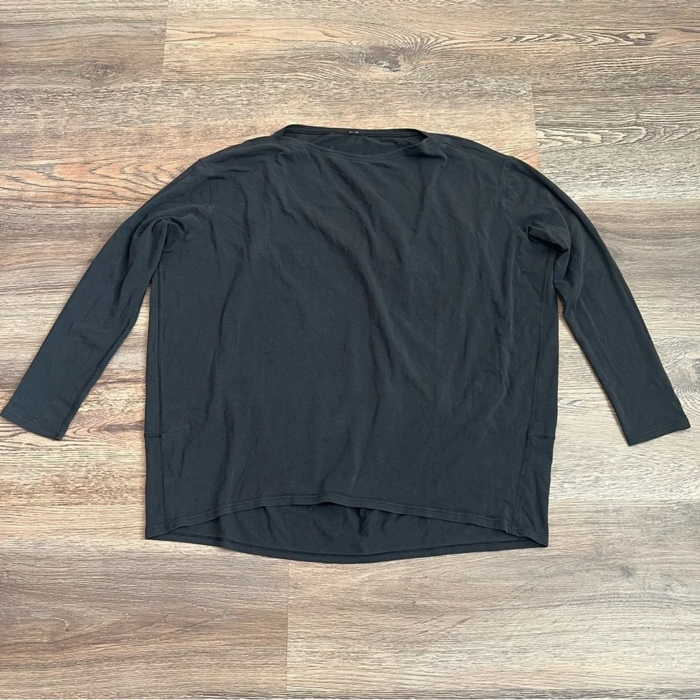 Lululemon Back In Action Long Sleeve Top Small Black Oversized Athleisure Casual
